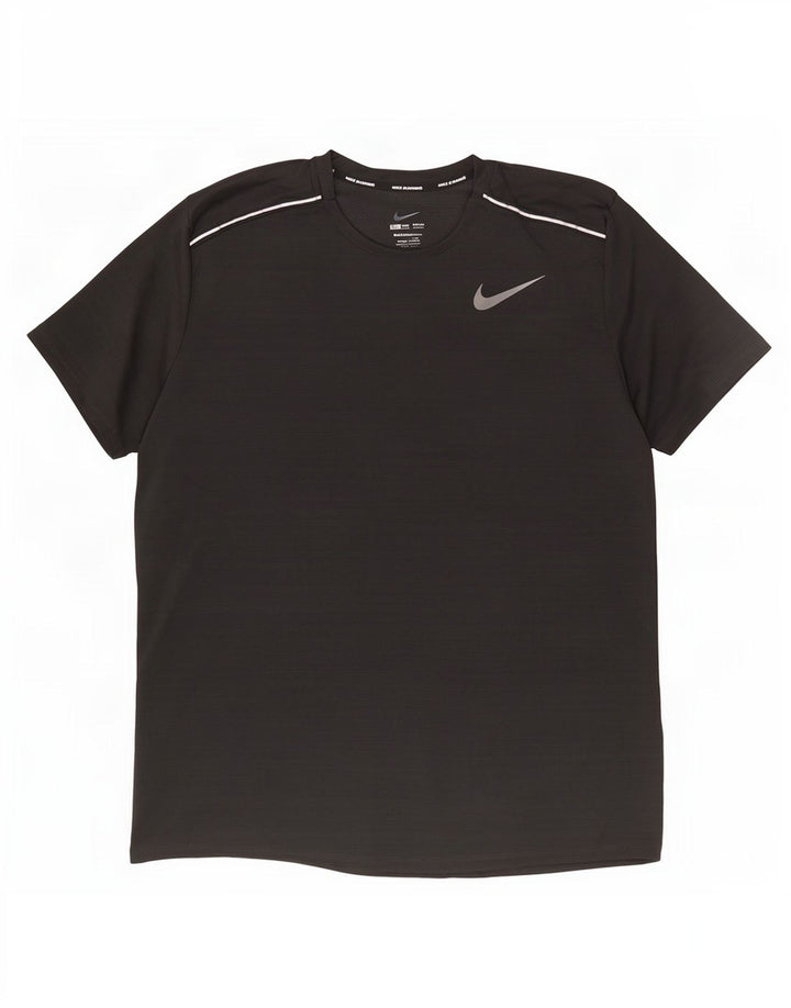 T-shirt Nike Dri Fit da uomo, grande, in poliestere a righe nere