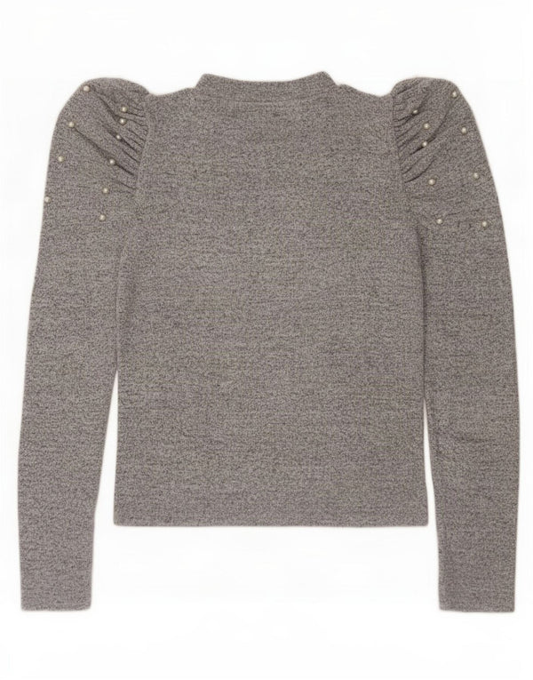 Top Zara da donna a maniche lunghe UK 12 grigio medio chiazzato