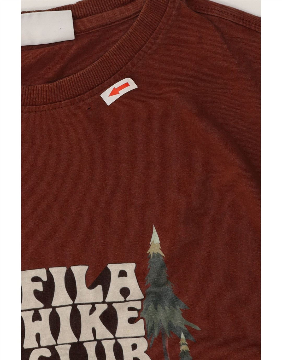 T-shirt grafica da uomo Fila Top XL in cotone marrone