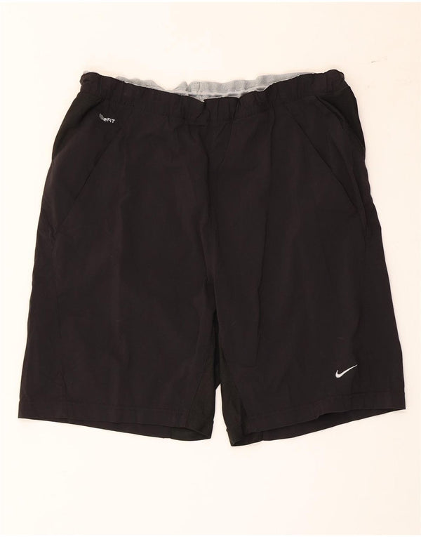 Pantaloncini sportivi Nike da uomo medi in nylon nero sportivo
