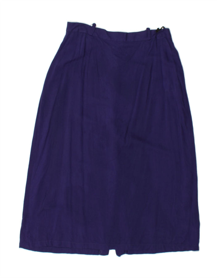 VINTAGE Womens A-Line Skirt IT 46 Large W26  Navy Blue Viscose Vintage Vintage and Second-Hand Vintage from Messina Hembry 
