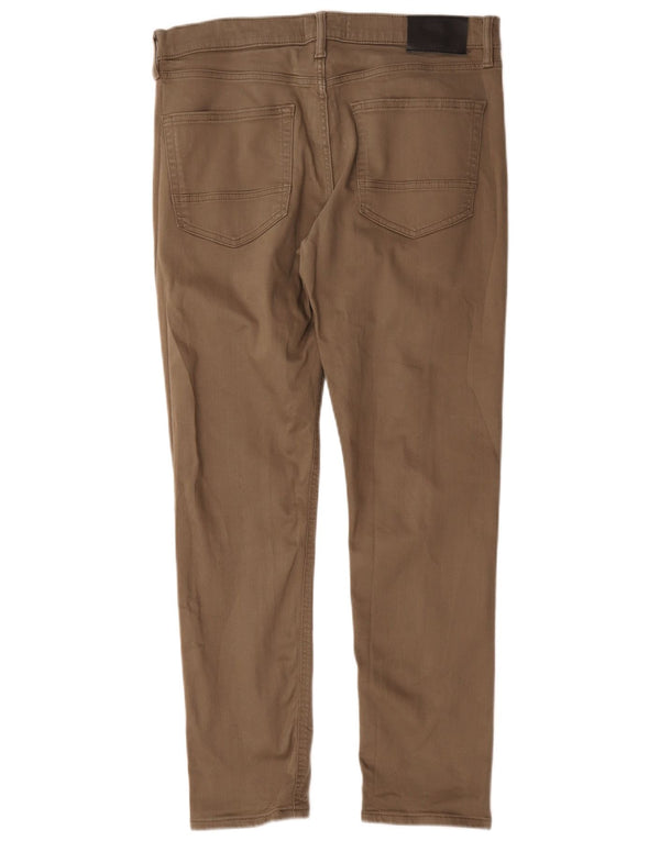 Pantaloni casual slim fit da uomo Marks & Spencer W34 L29 cotone marrone