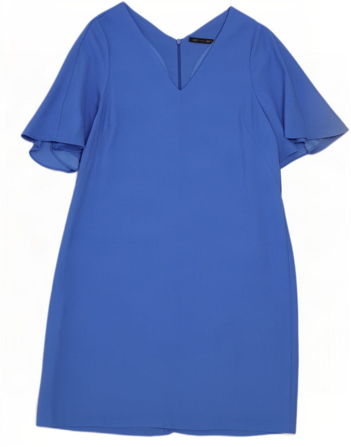 Abito a trapezio da donna Marks & Spencer UK 16 grande poliestere blu