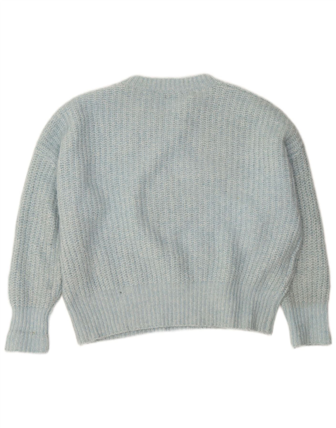 Maglione maglione oversize con scollo a barca da donna Zara UK 14 Poliestere blu medio