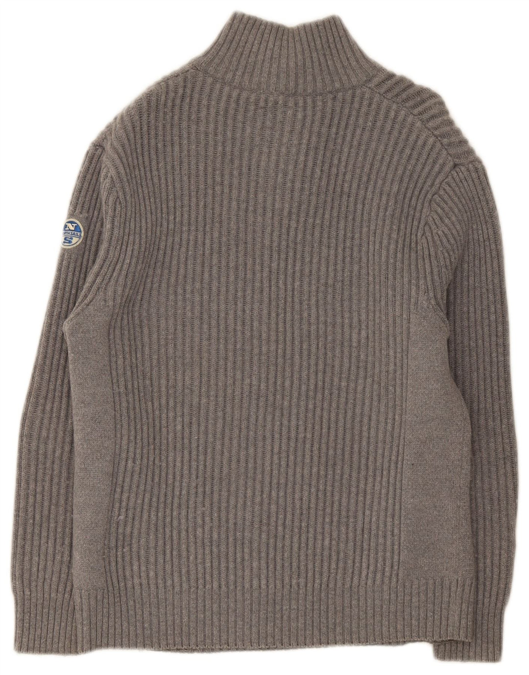 Maglione da uomo North Sails con bottoni e collo grande in cotone grigio