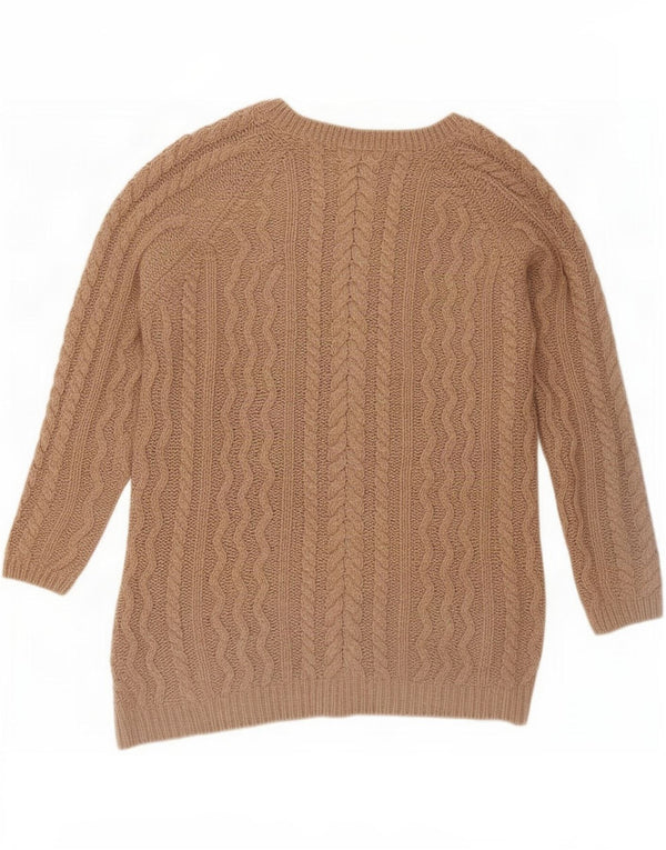 Maglione maglione con scollo a barca da donna Marks & Spencer UK 16 grande acrilico beige