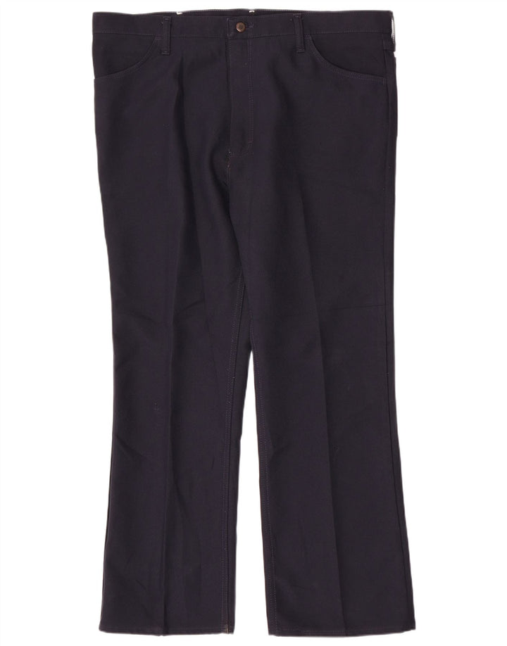 Pantaloni casual dritti da uomo WRANGLER W42 L30 poliestere blu navy