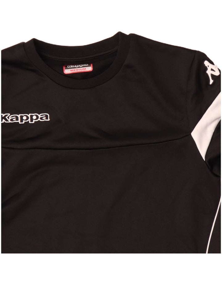 Felpa grafica da uomo Kappa, maglione, colore nero medio, in poliestere color block
