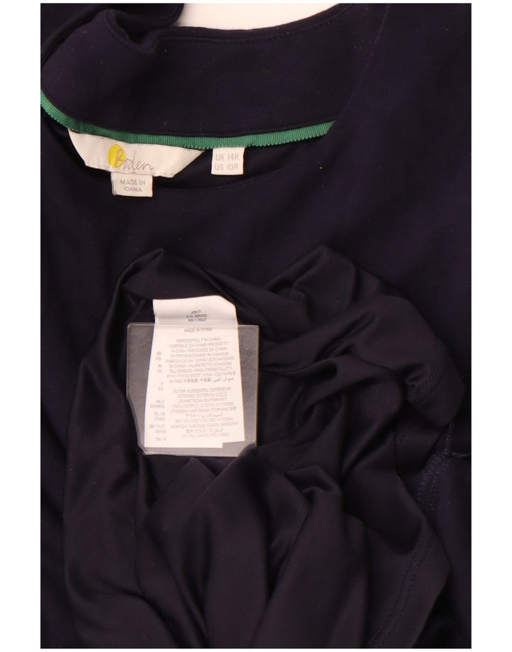 BODEN Abito a trapezio da donna a maniche lunghe UK 14 Viscosa medio blu navy