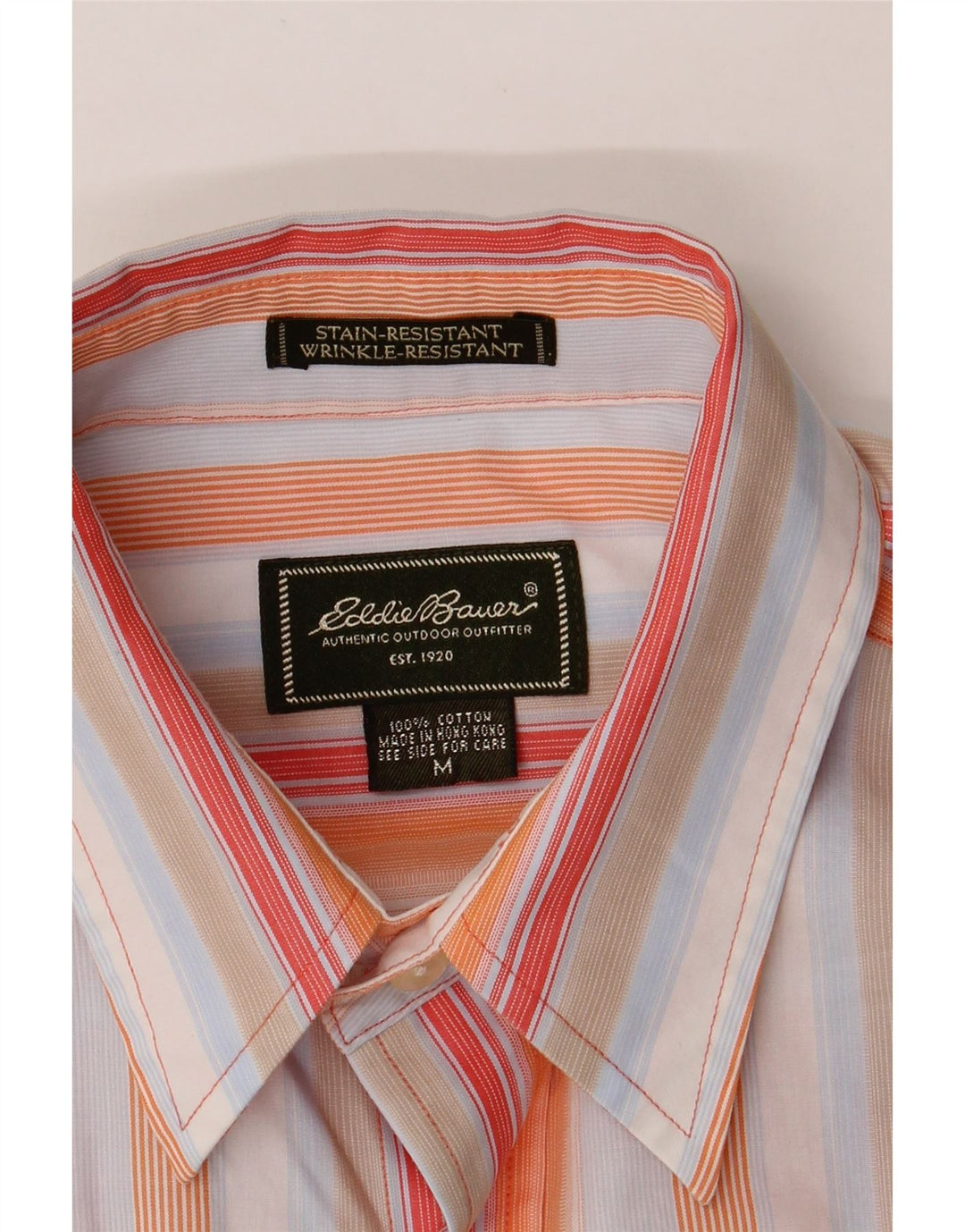 EDDIE BAUER Mens Shirt Medium Multicoloured Striped Cotton Vintage Eddie Bauer and Second-Hand Eddie Bauer from Messina Hembry 