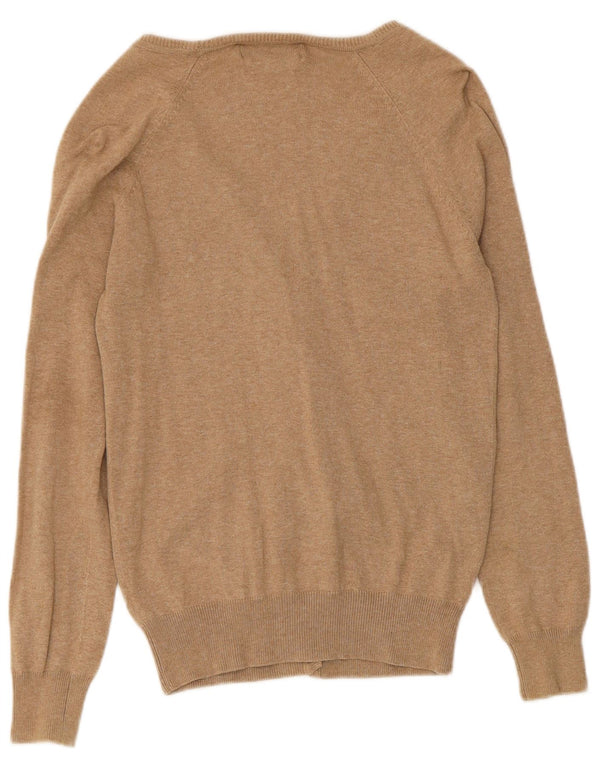 Maglione cardigan da donna Zara UK 16 grande cotone beige