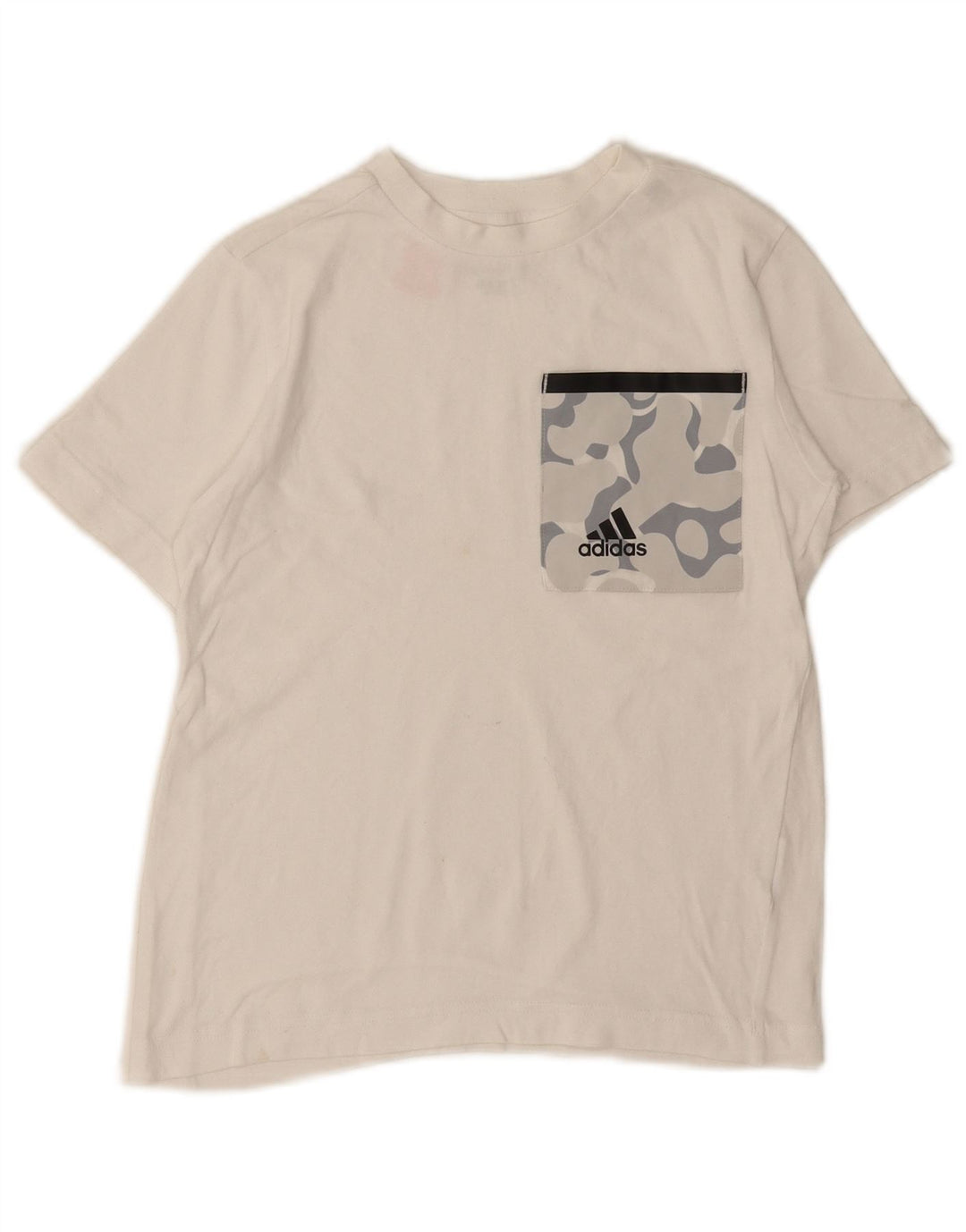 ADIDAS Boys Graphic T-Shirt Top 7-8 Years White