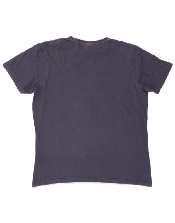 T-shirt grafica da uomo Ellesse Top grande in cotone color block blu navy