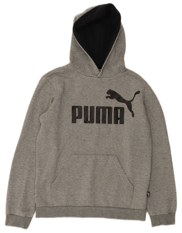 Felpa con cappuccio grafica PUMA da bambino 13-14 anni in cotone grigio