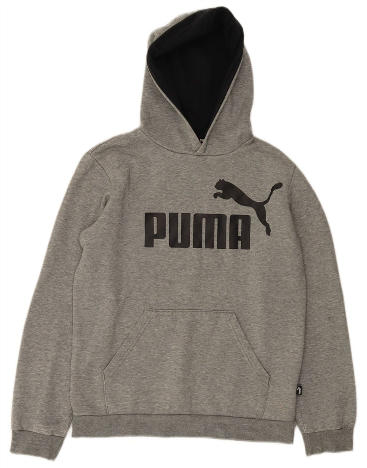 Felpa con cappuccio grafica PUMA da bambino 13-14 anni in cotone grigio