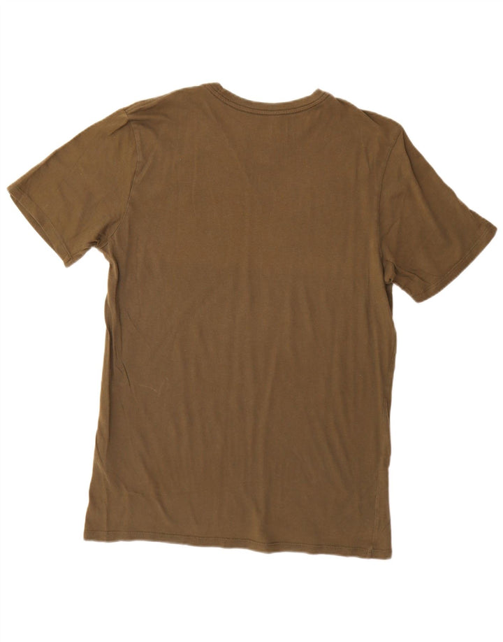 NIKE Mens Athletic Cut T-Shirt Top Medium Brown Cotton