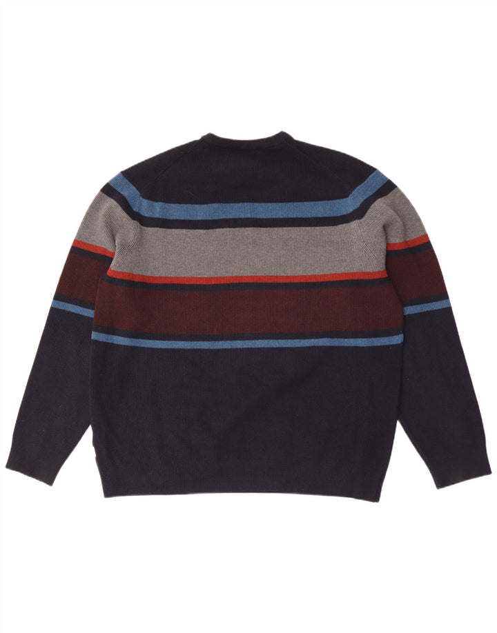 Maglione maglione girocollo da uomo Marks & Spencer XL a righe blu navy