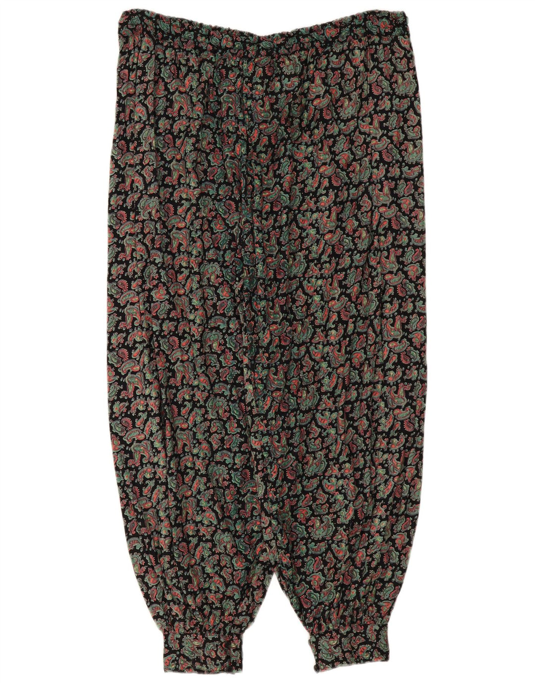 Pantaloni Harem vintage da donna Taglia unica W36 L28 Paisley multicolore