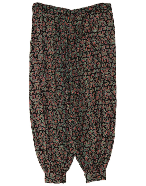 Pantaloni Harem vintage da donna Taglia unica W36 L28 Paisley multicolore