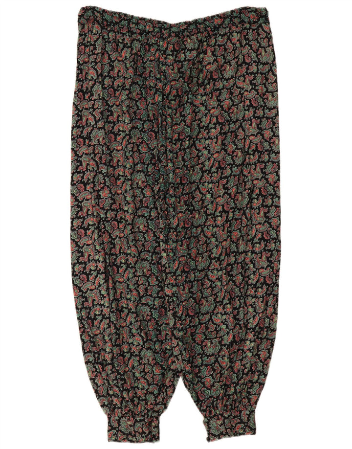 Pantaloni Harem vintage da donna Taglia unica W36 L28 Paisley multicolore