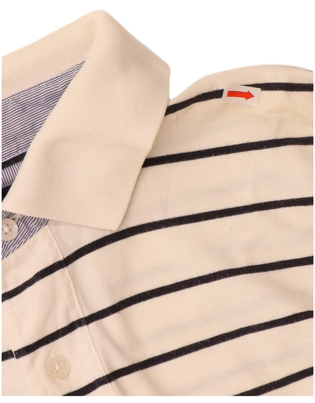TOMMY HILFIGER Polo da uomo in cotone a righe grandi bianco sporco