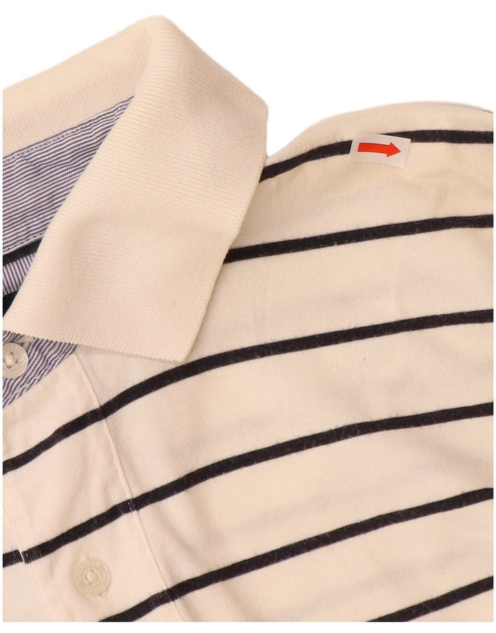 TOMMY HILFIGER Polo da uomo in cotone a righe grandi bianco sporco