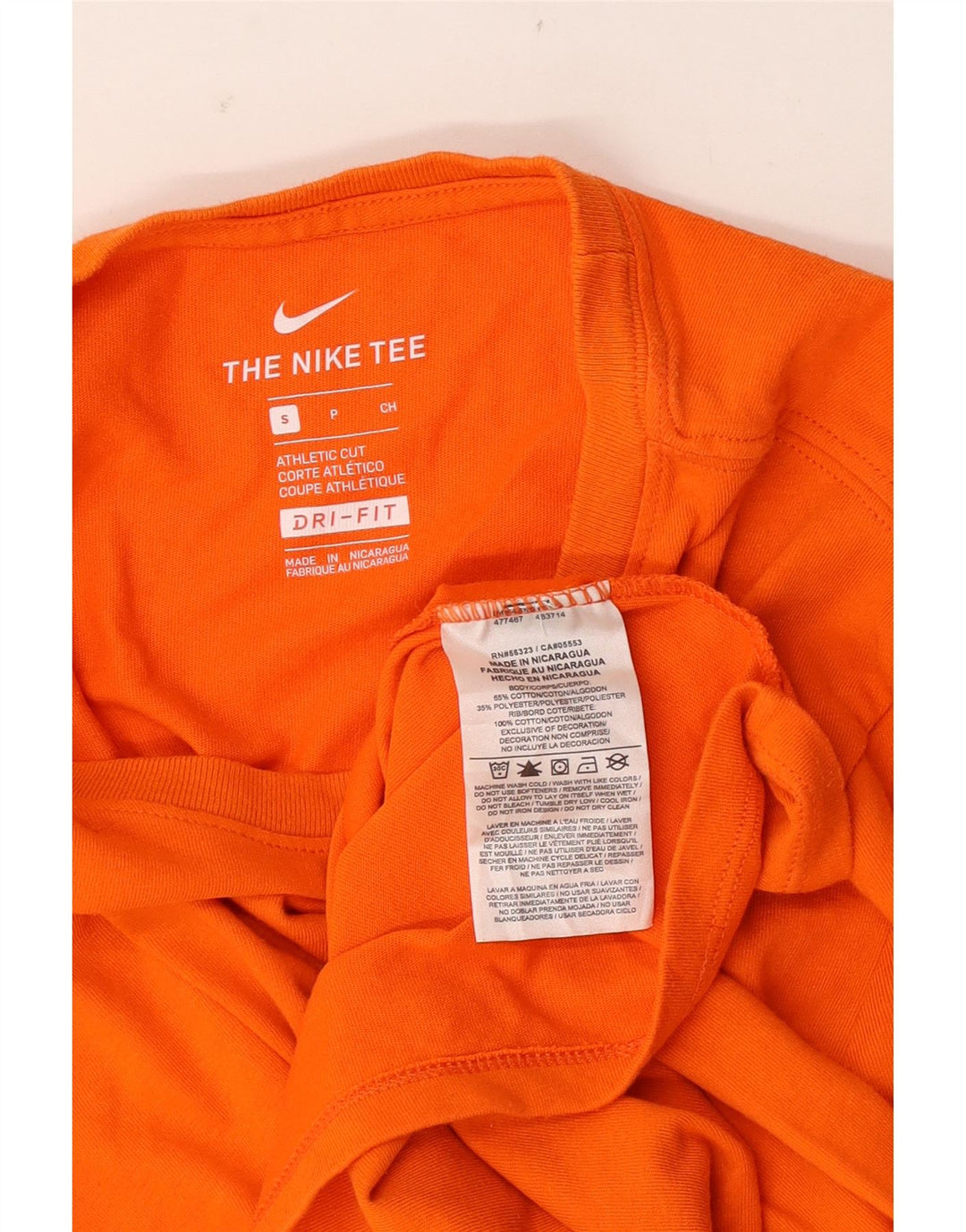 T-shirt Nike da uomo dal taglio atletico, piccola, in cotone arancione