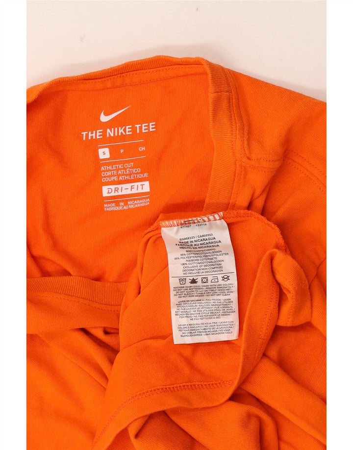 T-shirt Nike da uomo dal taglio atletico, piccola, in cotone arancione