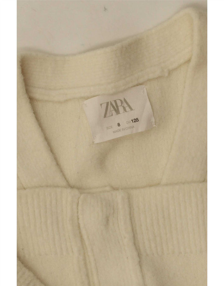 Maglione cardigan per ragazze Zara 7-8 anni bianco sporco