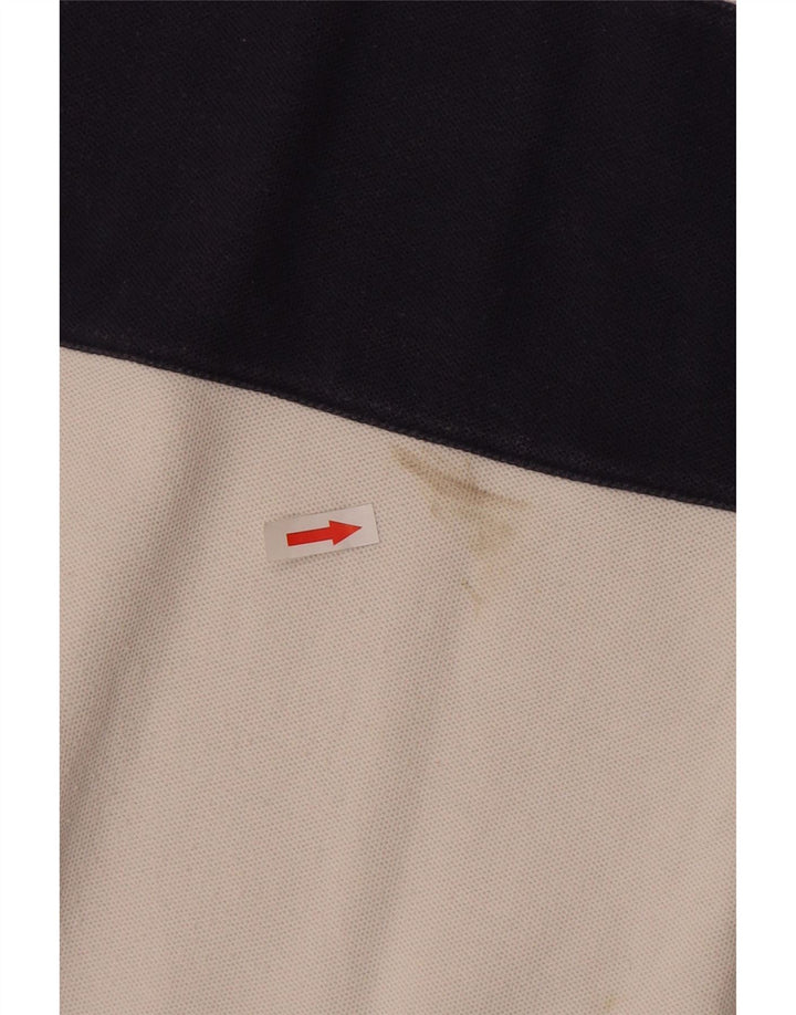 Polo da rugby da uomo Hackett in cotone color block bianco medio