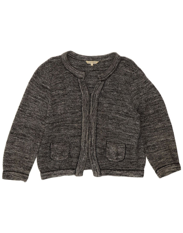 Maglione Bolero aperto da donna Laura Ashley UK 12 Cotone grigio medio