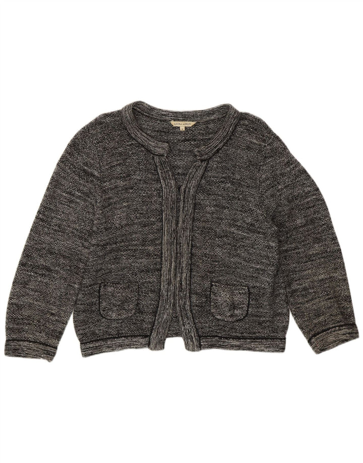 Maglione Bolero aperto da donna Laura Ashley UK 12 Cotone grigio medio
