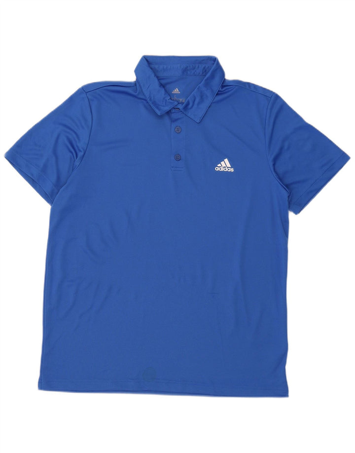 Polo Adidas Aeroready da uomo grande in poliestere blu