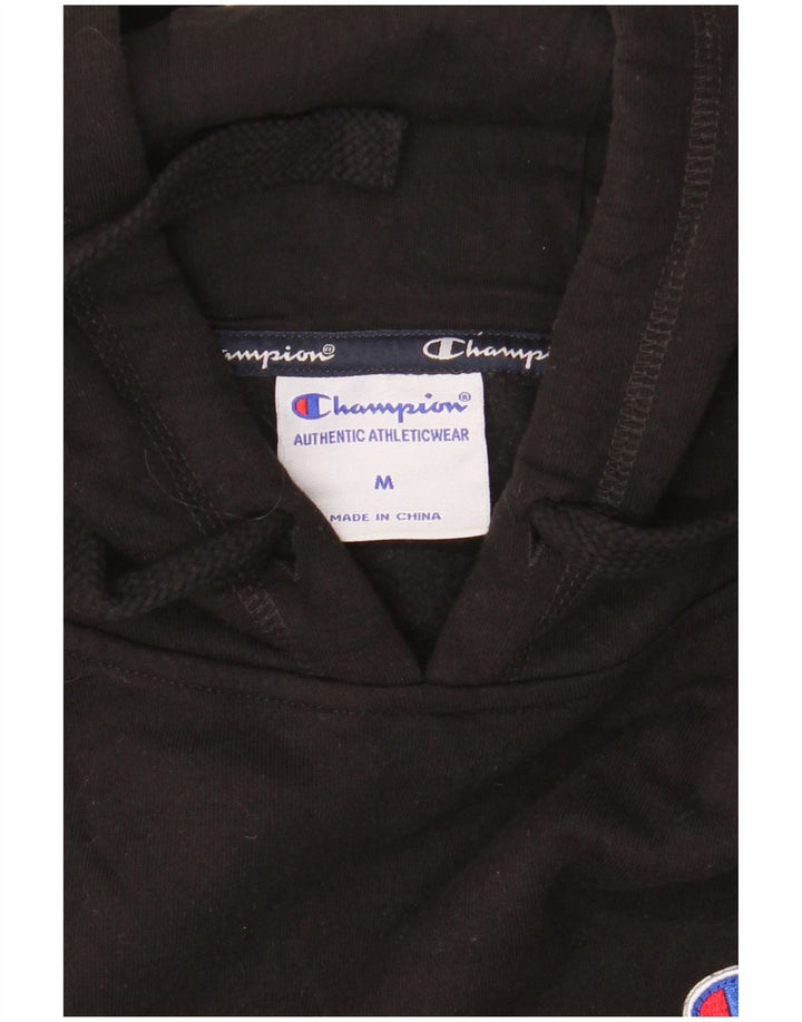Maglione con cappuccio grafico da uomo CHAMPION in cotone nero medio