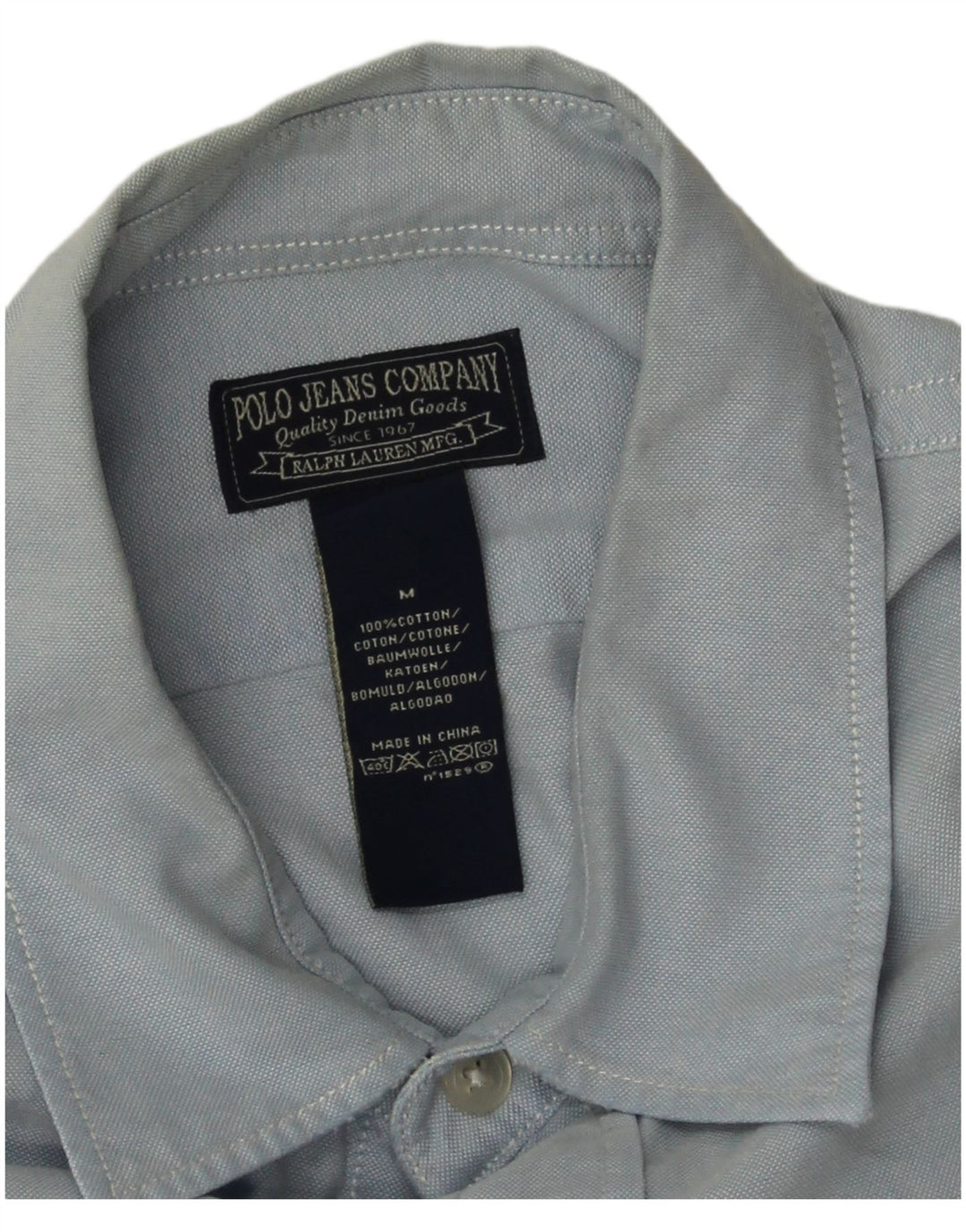 Camicia da uomo Ralph Lauren in cotone blu medio