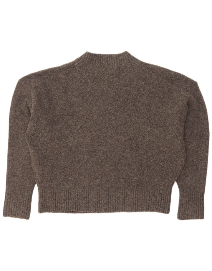 Maglione corto girocollo oversize da donna Zara UK 10 piccolo grigio