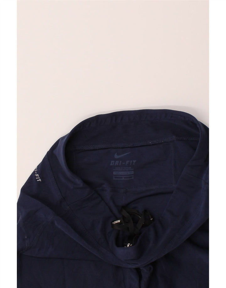 NIKE Womens Dri Fit Capri Leggings UK 12 Medium  Navy Blue Polyester Vintage Nike and Second-Hand Nike from Messina Hembry 