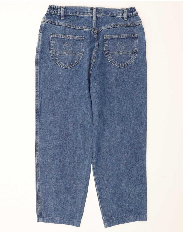 Jeans affusolati a vita alta da donna vintage IT 50 XL W30 L26 cotone blu