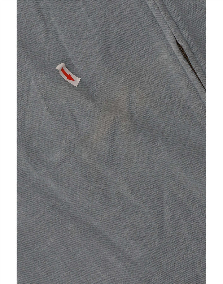 Maglione con cappuccio e zip da uomo Animal in cotone screziato blu medio