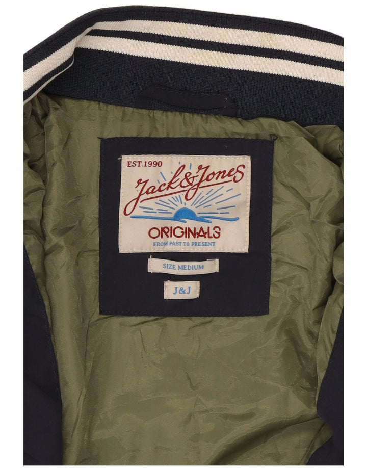 Giubbotto bomber da uomo Jack & Jones UK 38 cotone blu navy medio