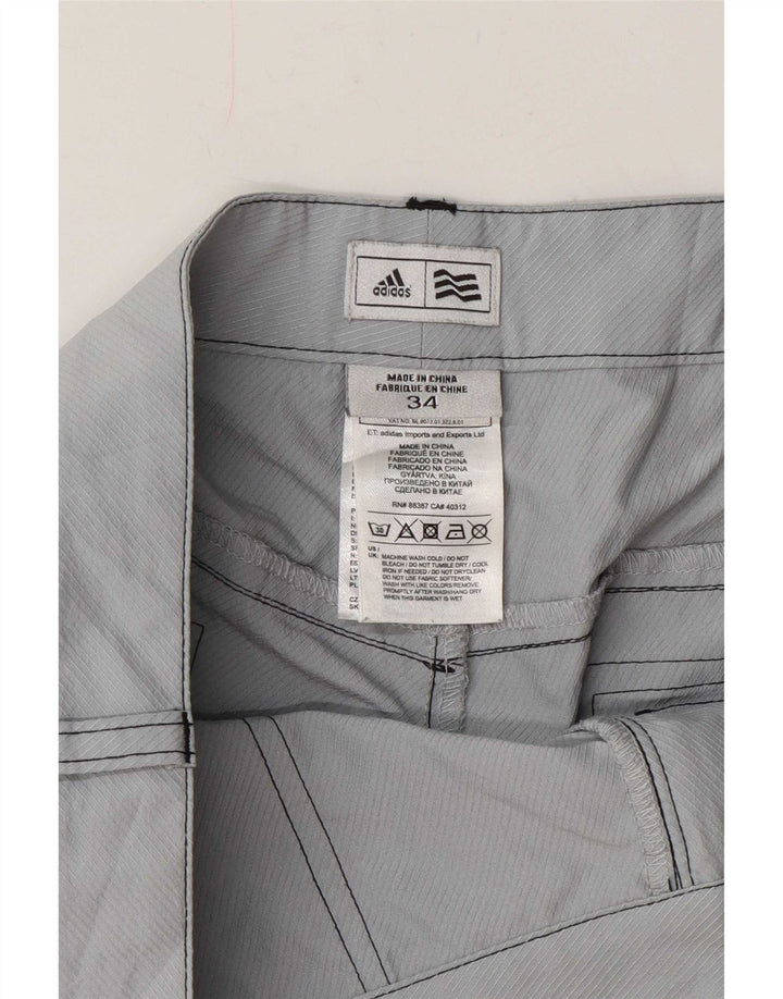 Pantaloncini chino da uomo Adidas W34 Large grigio poliestere