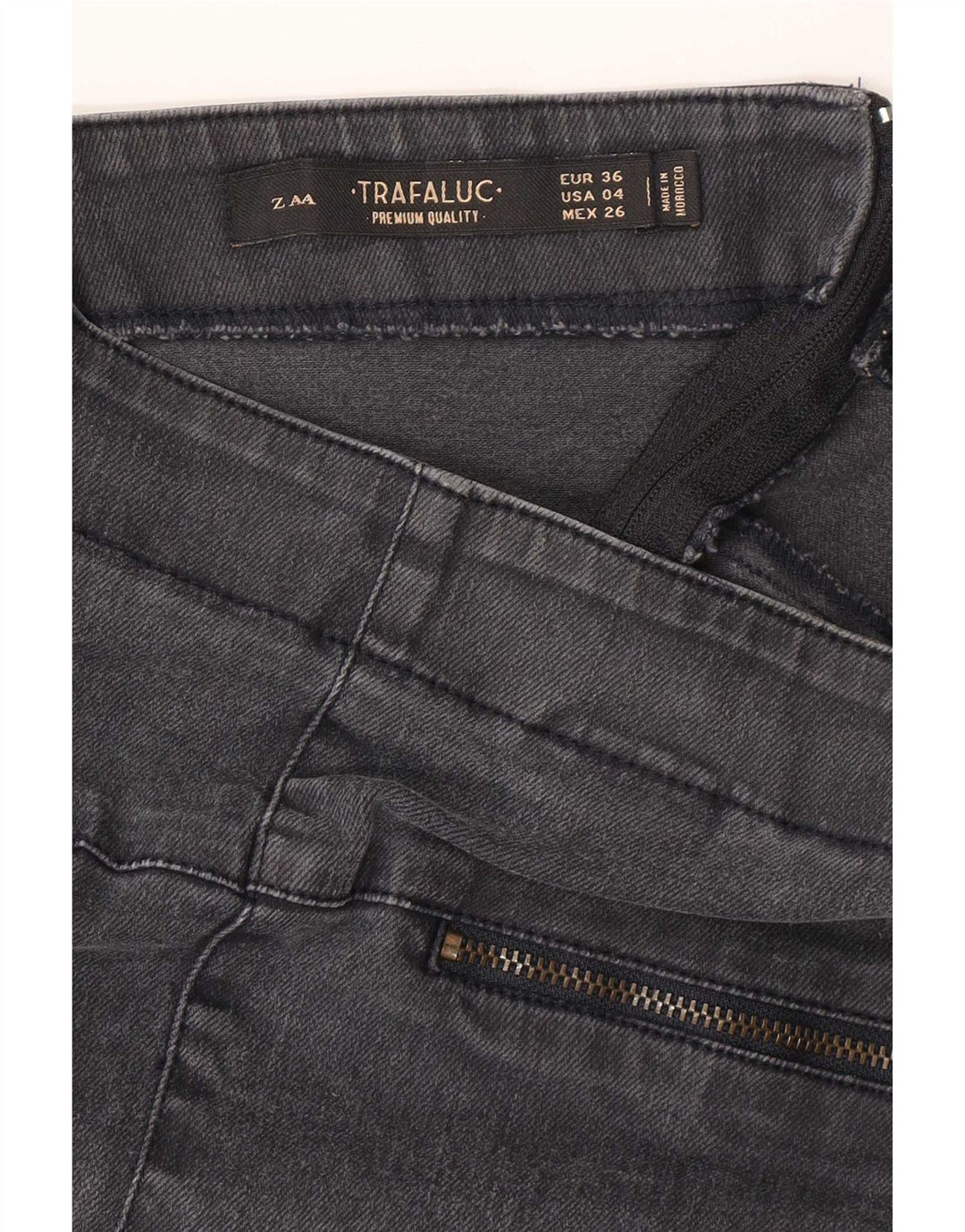 Mini gonna di jeans da donna Zara EU 36 XS W26 Grigia