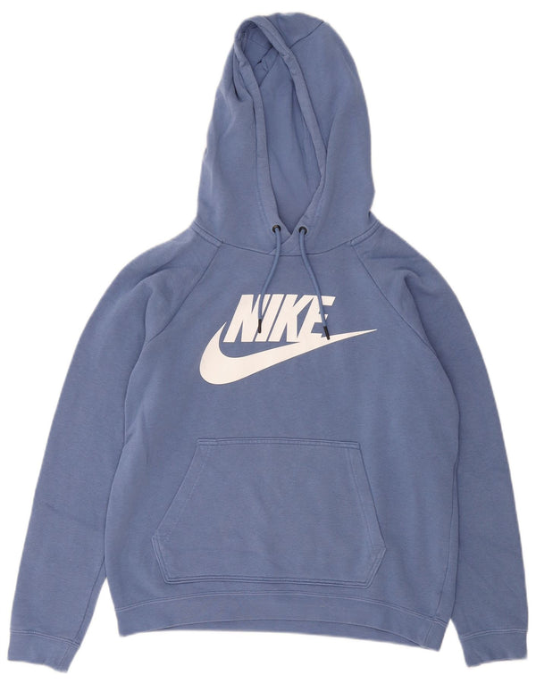 Felpa con cappuccio oversize con grafica Nike da donna UK 10 piccola in cotone blu