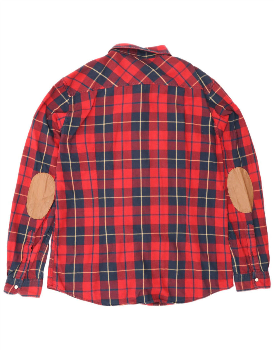 Camicia da uomo in flanella Benetton a quadri rossi grandi