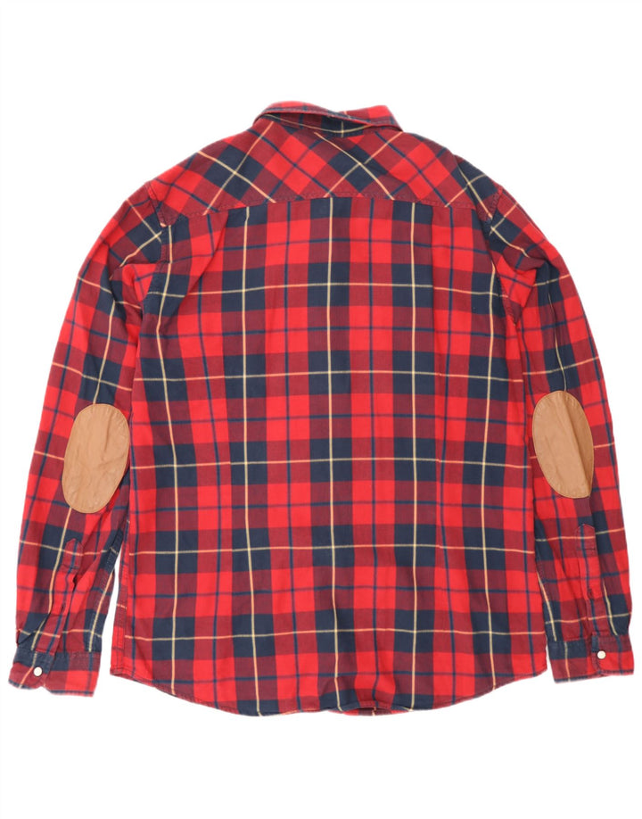 Camicia da uomo in flanella Benetton a quadri rossi grandi