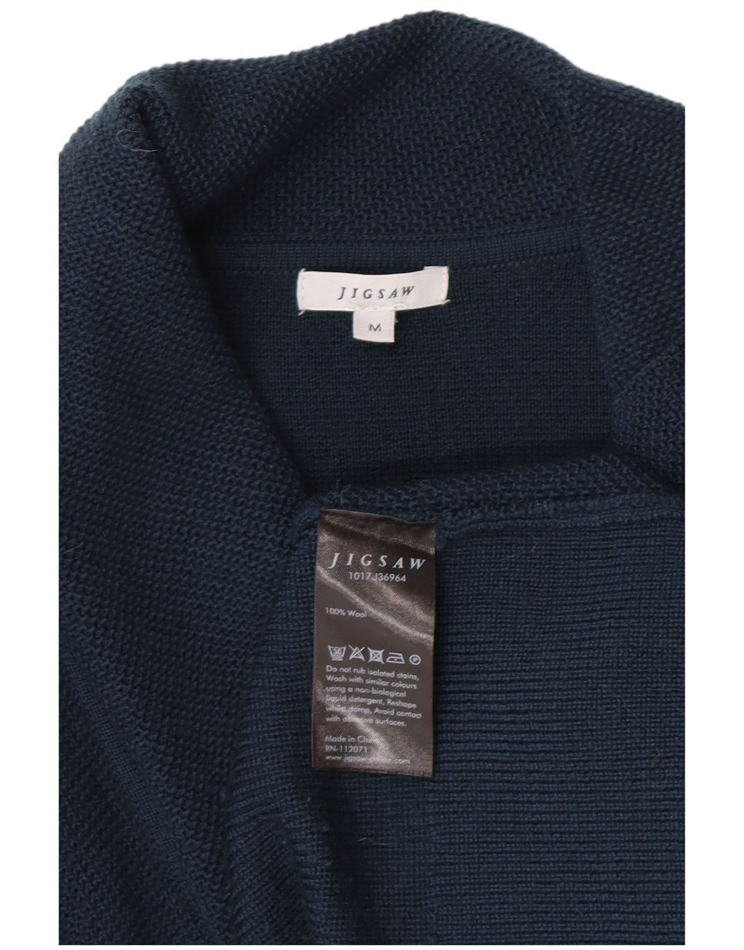 JIGSAW Womens Cardigan Sweater UK 14 Medium Navy Blue Wool