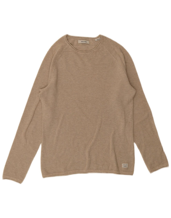 Maglione maglione con scollo a barca da uomo Jack & Jones piccolo beige