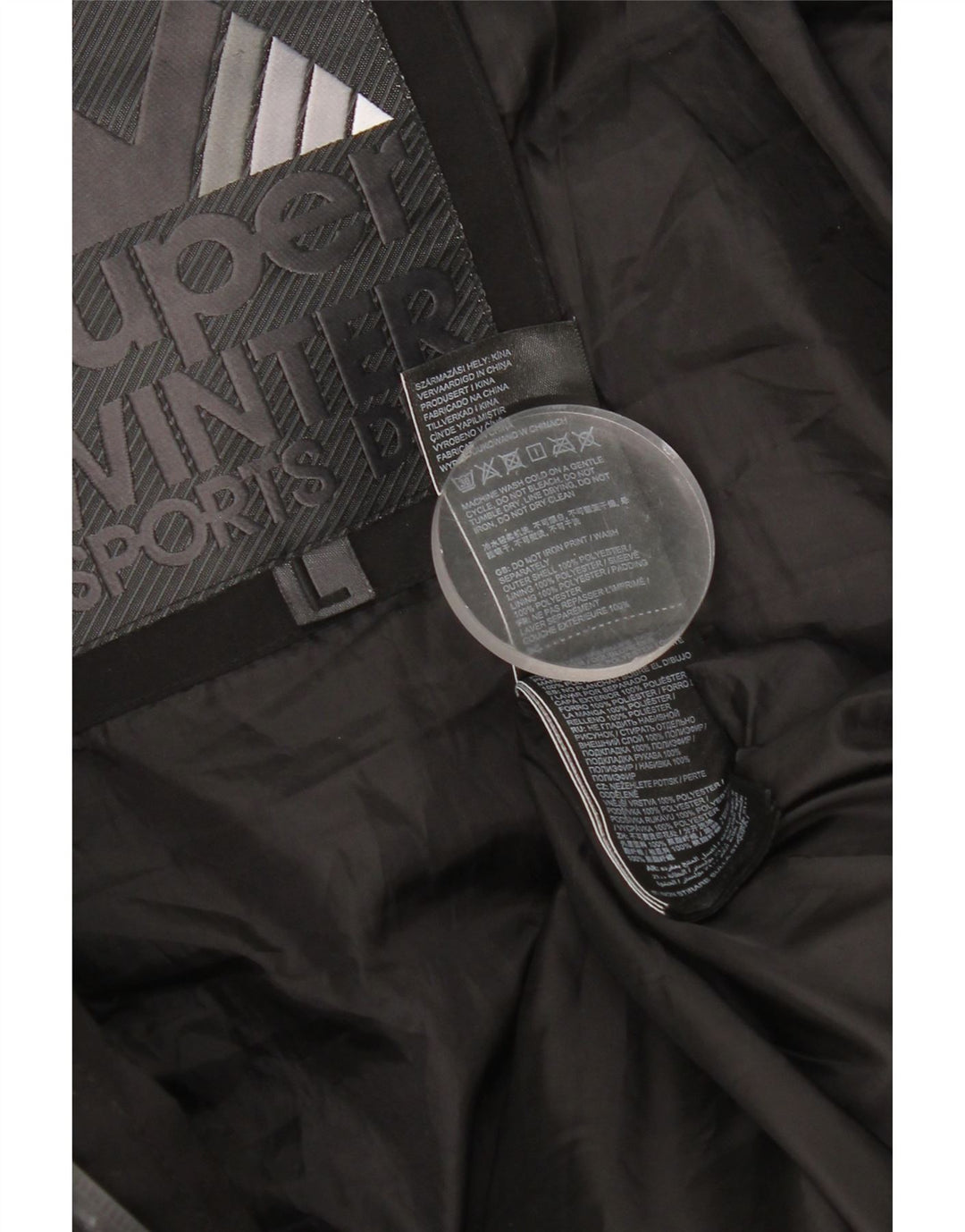 Giacca imbottita con cappuccio da uomo Superdry UK 40 grande poliestere nero