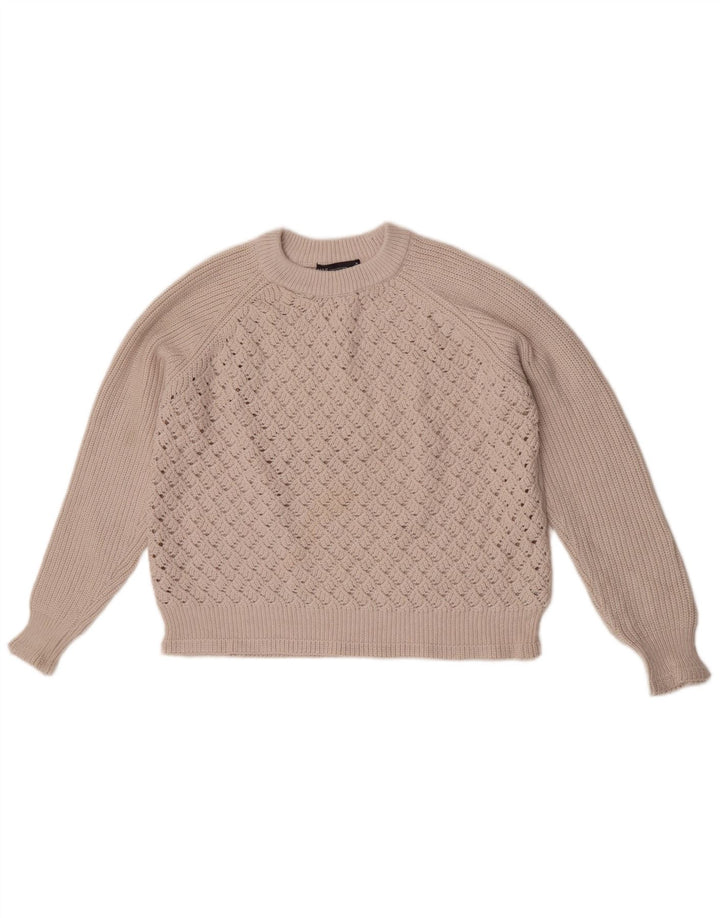Maglione girocollo corto da donna Marks & Spencer UK 14 Beige medio