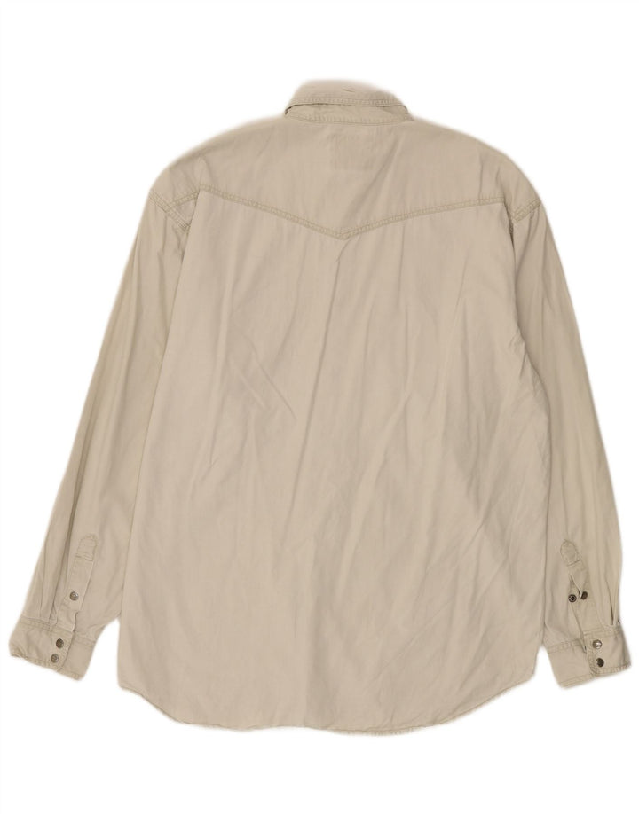 Camicia di jeans da uomo Wrangler XL in cotone beige